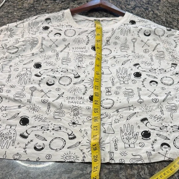 Zumba Fitness White Short Sleeve Graphic Pocket Tee with Black Doodles - Picture 8 of 9